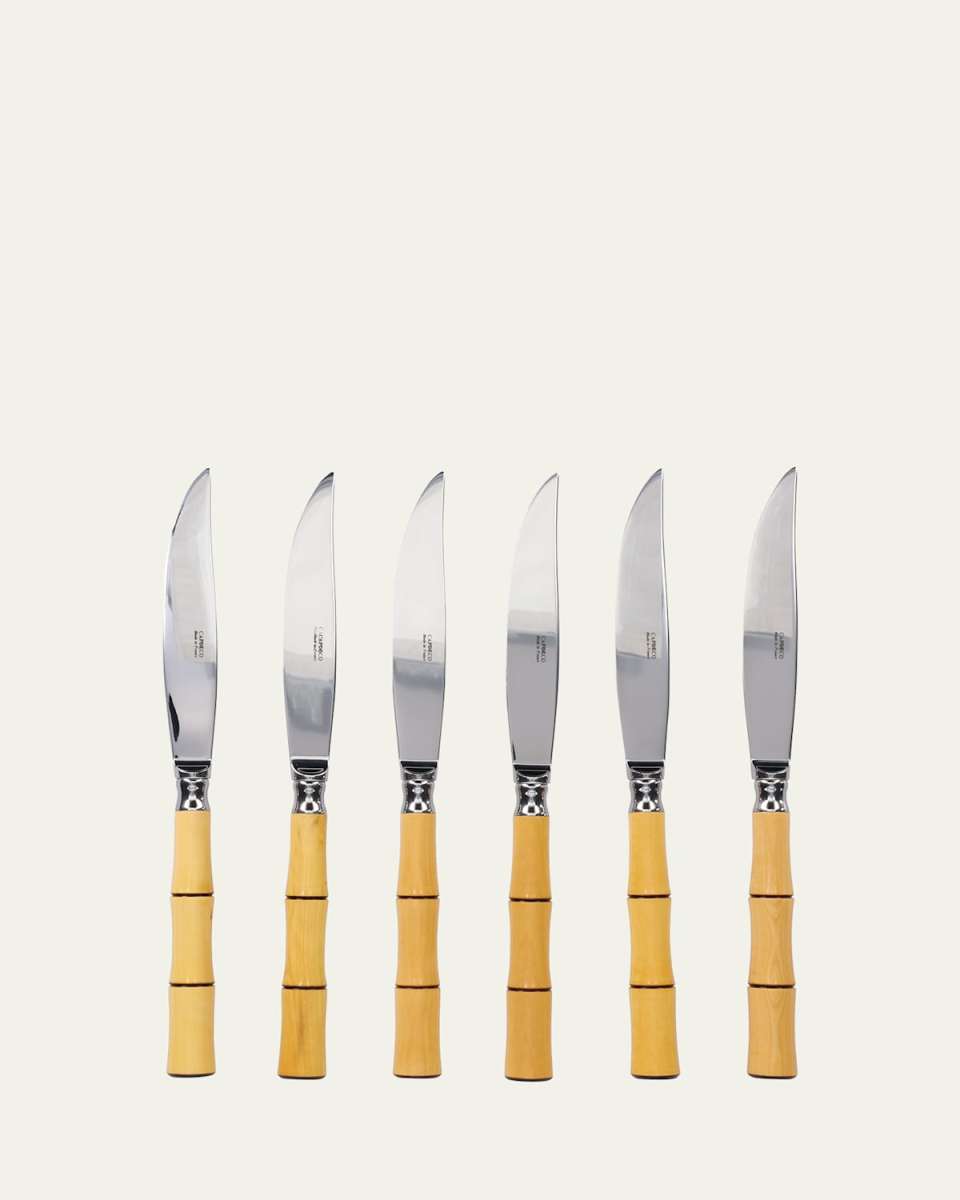Byblos 6-Piece Steak Knives, Natural Wood